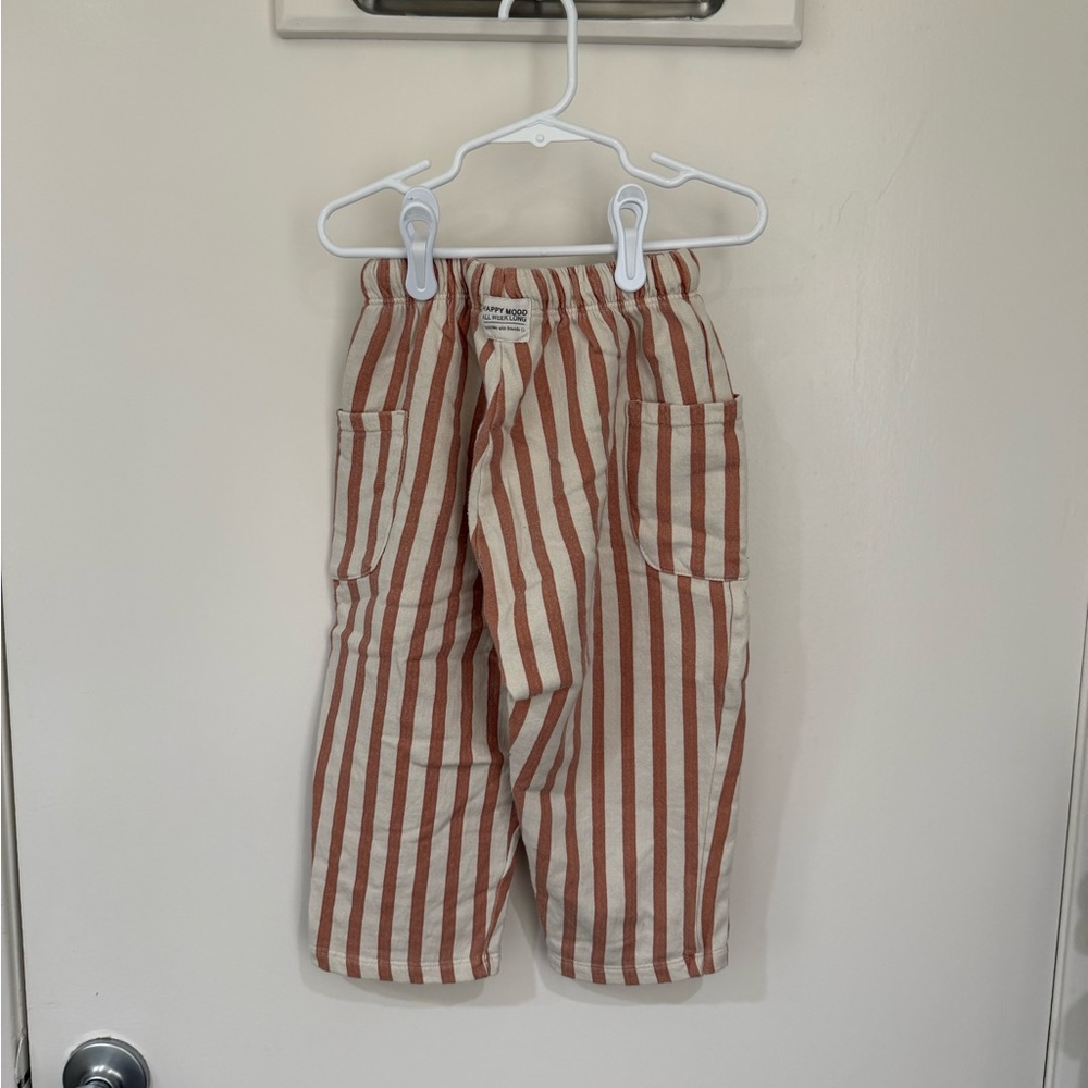Zara HTF Striped Brown/Cream Pants (#1) 3-4 Years *VERY PLAY* - Picture 2 of 14